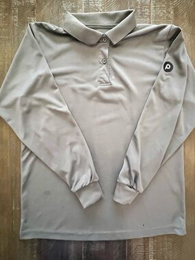 Publix Polo Women’s Long Sleeve Shirt Work Uniform Employee Gray Size Small